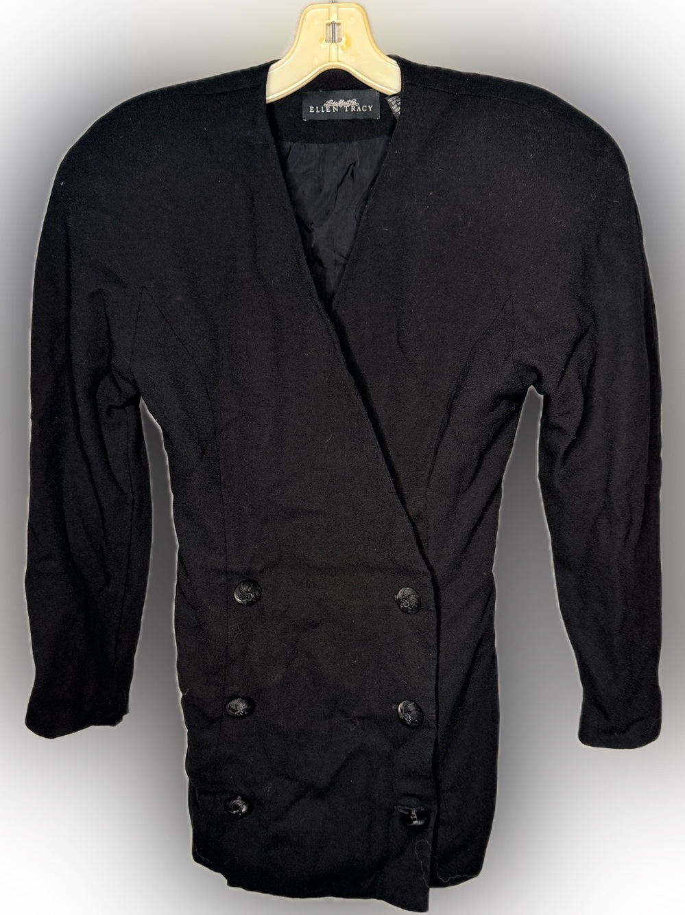 Vintage Linda Allard for Ellen Tracy Pure Wool Black Jacket